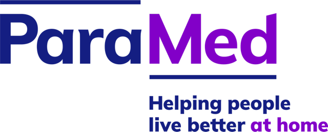 ParaMed logo with the tagline “Helping people live better at home” in blue and purple text.