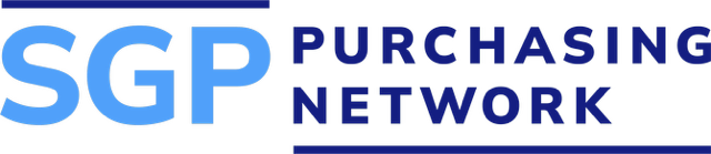 SGP Purchasing Network logo with "SGP" in large blue letters and "Purchasing Network" in smaller dark blue letters to the right.